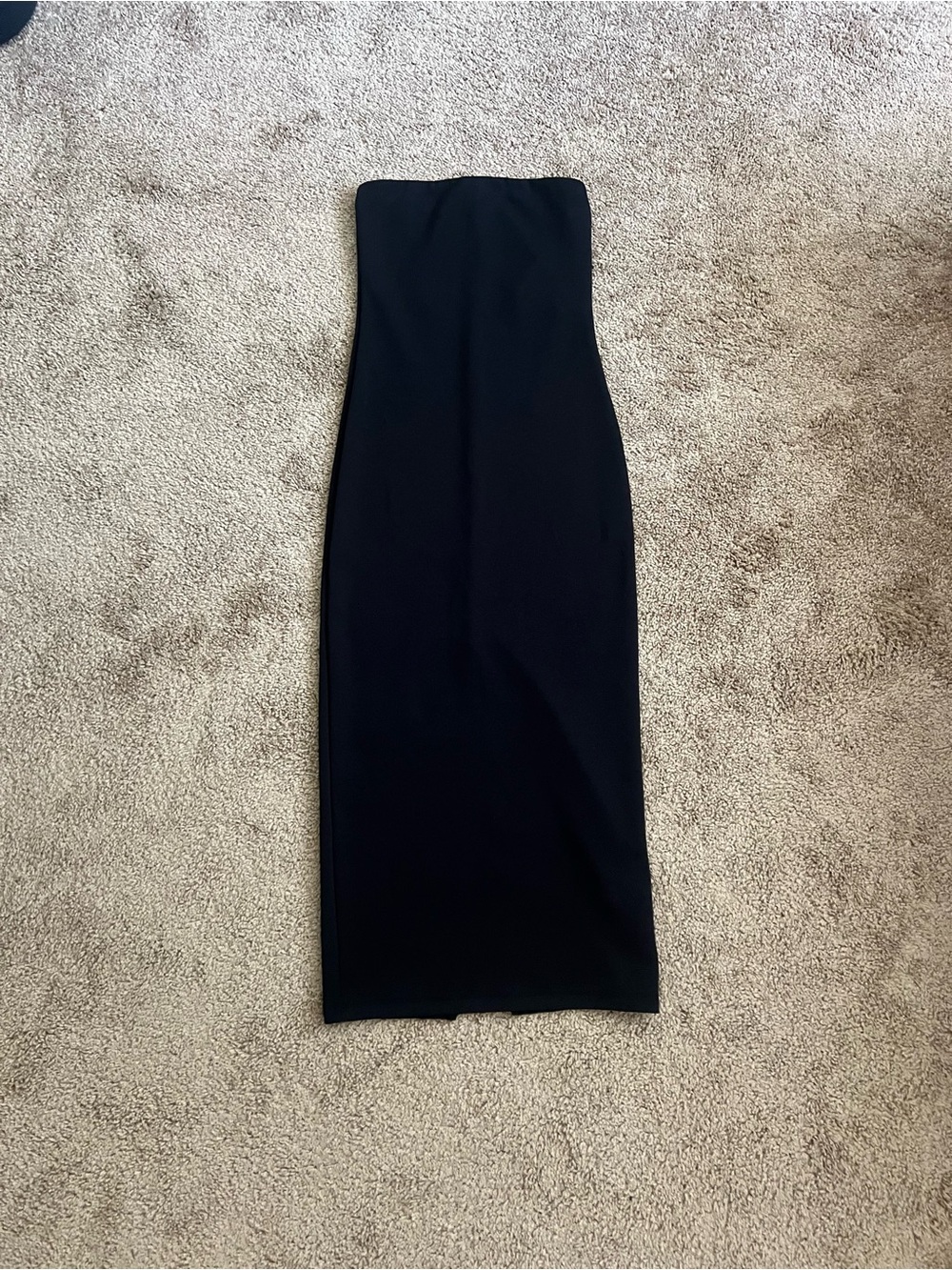 Zara Strapless Black Midi Bodycon Dress